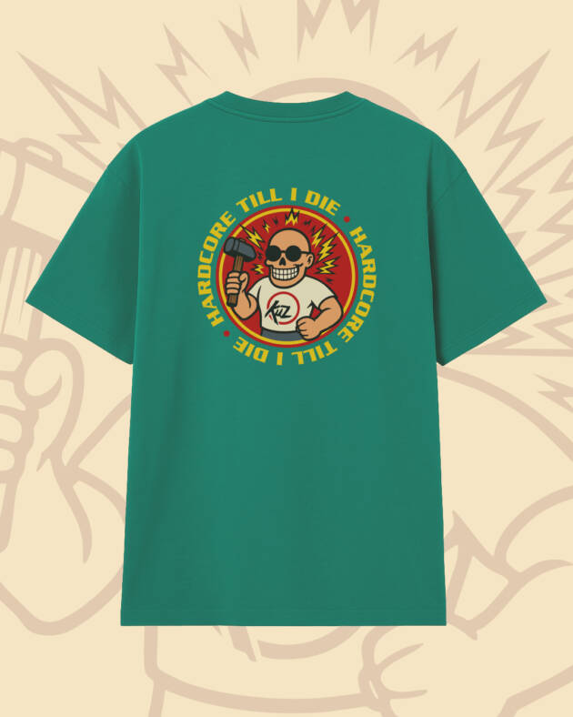 Hardcore Till I Die! Oversized T-Shirt Green